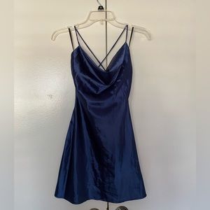 Cowl Neck Tie Back Mini Dress